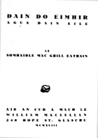 D&agrave;in do Eimhir (1943) &ndash; Title Page